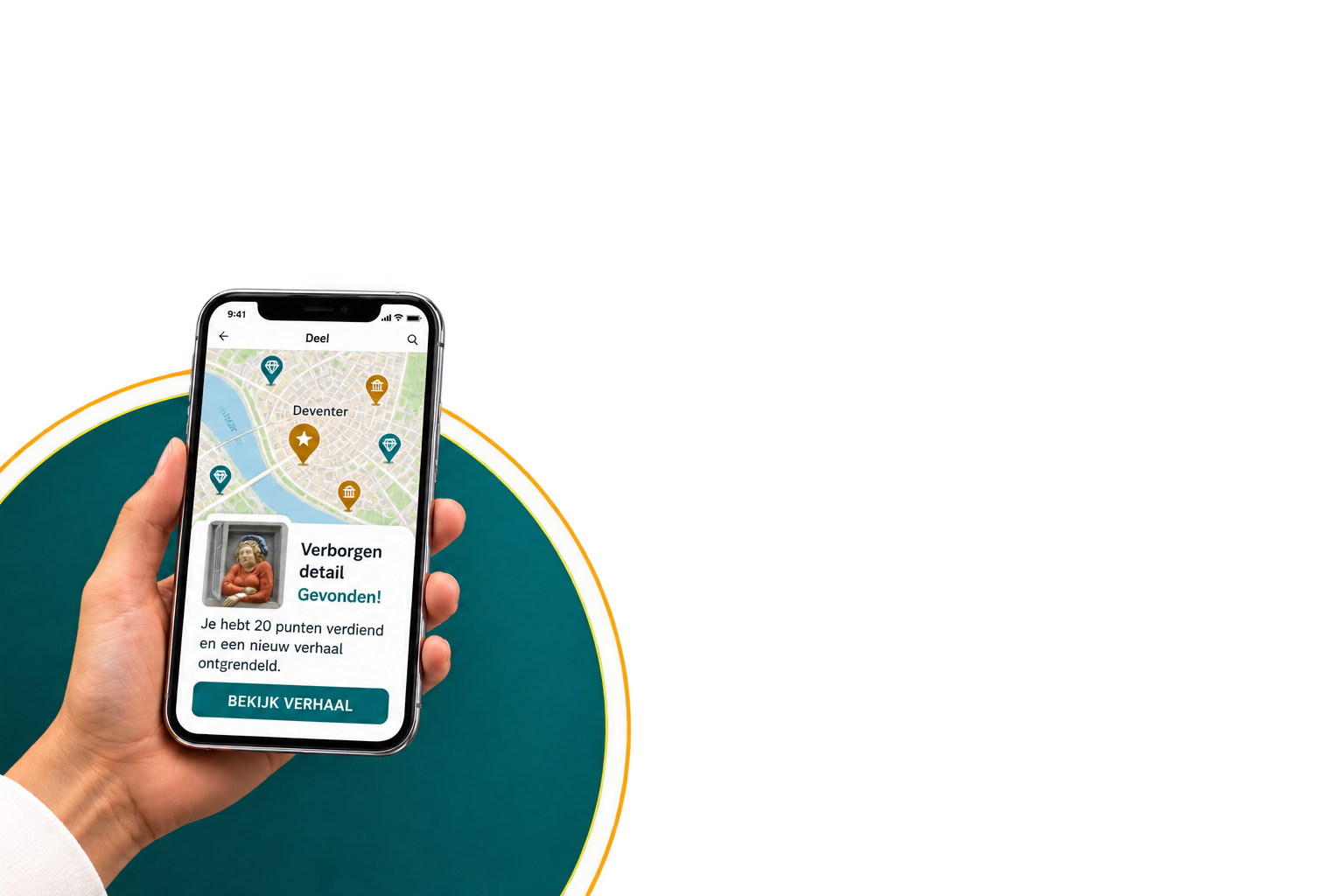 Ontdek verborgen details in Deventer met de Hidden Gems-app.